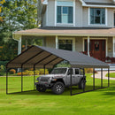 RITERYIFER RV Metal 10x20FT Carport Canopy Heavy Duty Carports Kits for Garage,Aluminum Car Ports with Steel Shelter Frame Cover for Car or Boats