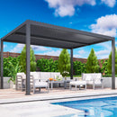 RoyalCraft Adjustable Louvered, Heavy-Duty Aluminum Outdoor Pergola, Metal Hardtop Pergola with Adjustable Roof for Patio, Deck, Garden, Yard (Black, 12'x16')