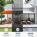 MEISSALIVVE 12' x 20' Wall Mounted Gazebo, Outdoor Pergola Gazebo, Lean to Metal Awnings Gazebos, Gazebo Pergola with Sloped Roof, Outdoor Patio Gazebo Awning, Black