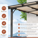 Oakcloud 10' x 12' Outdoor Wall Mounted Gazebo, Patio Lean to Gazebo Pergola with Sloped Roof, Large Heavy Duty Awning for Patio, Backyard, Deck