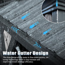 Domi 10x12FT Outdoor Gazebo, Hardtop Gazebo with Galvanized Steel Double Roof, Metal Gazebos with Drainage System Patio Pergola for Patio Deck Backyard,Curtain and Netting,Gray