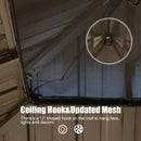 Domi 10x14 FT Outdoor Gazebo, Hardtop Gazebo with Galvanized Steel Double Roof, Metal Gazebos with Drainage System Patio Pergola for Patio Deck Backyard,Curtain and Netting, Brown