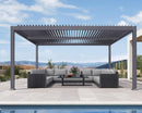 PURPLE LEAF Louvered Pergola 13' x 15' Large Patio Aluminum Pergola Modern Outdoor with Adjustable Roof for Deck Garden Yard Hardtop Gazebo