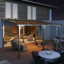 Arlopu 10'x 14' Gazebo Pergola, Outdoor Aluminum Lean to Hard Top with Sloped Roof, Large Wall-Mounted Heavy Duty Awnings for Patio, Garden, Decks, Backyard and More