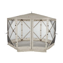 Lippert Picnic Popup Gazebo Tent for Camping, Patios and Easy Outdoor Shelter - 12' x 12', Brown