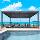 RoyalCraft Adjustable Louvered, Heavy-Duty Aluminum Outdoor Pergola, Metal Hardtop Pergola with Adjustable Roof for Patio, Deck, Garden, Yard (Black, 12' x 20')