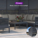 PURPLE LEAF Louvered Pergola Accessory 94AS Aluminum Louver Grille for Optimal Privacy, Sunlight Control Four Panels a Complete 13' Side Fixed Shutter Wall, Pergola Not Included