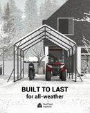 13 x 16 FT Metal Carport, Heavy Duty Carports Reinforced Frame and Steel Roof, All-Weather Shelter Canopy for Pickups, Boats, Cars, and Tractors