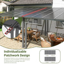 VIWAT 10x14 FT Gazebo, Splicable Pergola with Aluminum Frame, Gazebos on Clearance, Wall Mounted Gazebo & Pergola, Awnings for Patio, for Backyard, Deck, Gray