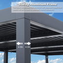 Goldshire 10'x 13' Patio Louvered Pergola Canopy Modern Aluminum Pergola with Adjustable Roof Rainproof Gazebo for Outdoor BBQ Deck Yard Lawn and Garden Deep Grey Hardtop Gazebo (10x13FT)