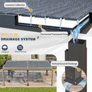 MELLCOM 10x20FT Louvered Pergola with 6 Pull-Down Screens, Aluminum Pergola with Adjustable Rainproof, Dark Gray