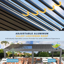 YOLENY 10x20ft Louvered Pergola, Outdoor Pergola with Adjustable Rainproof Roof, Aluminum Gazebo with 6 Panels Pull-Down Screen for Patio, Lawn, Garden, Backyard, Deck, Dark Gray