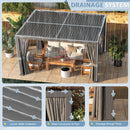 Aoxun Louvered Pergola 10 x 12ft Outdoor Aluminum Pergola with Adjustable Roof for Gardens, Decks and Backyards, Gray