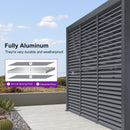 PURPLE LEAF Louvered Pergola Accessory 94AS Aluminum Louver Grille for Optimal Privacy, Sunlight Control Four Panels a Complete 13' Side Fixed Shutter Wall, Pergola Not Included