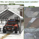 Prime Garden 10'x20'x10' Metal Carport, Heavy Duty Car Port with Enhanced Base Garage, Thickened Outdoor Galvanized Car Shelter for Car, Boats and Truck