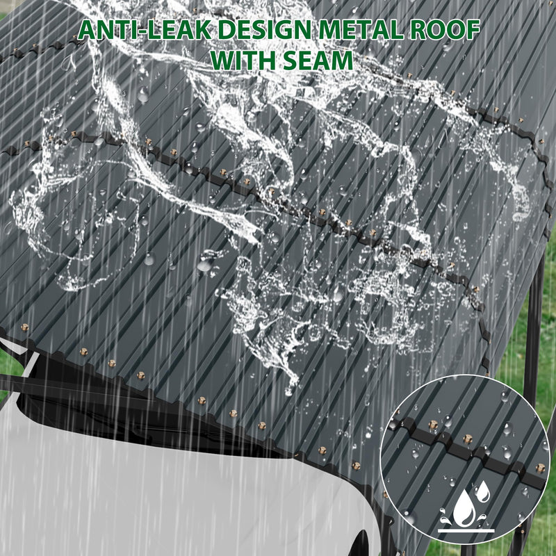 Hipicute 10' x 15' x 8.5' Heavy Duty Metal Carport with Galvanized Steel Roof, Steel Carport Kits Outdoor with Metal Roof, Galvanized Car Shelter for Tractors, Pickup, Boat, Car