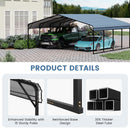 EROMMY 20x20FT Stable Metal Carport, All-Weather Heavy-Duty Carports with Strong Base, Sturdy Car Shed with Galvanized Steel Roof and Frame, Easy Assembly Car Port for 2 Cars, Tractors, Boat, Gray