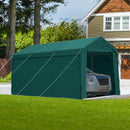 PEAKTOP OUTDOOR 12x20 ft Heavy Duty Carport with Removable Sidewalls, Portable Car Canopy, Garage Tent, Boat Shelter with Reinforced Triangular Beams, Green