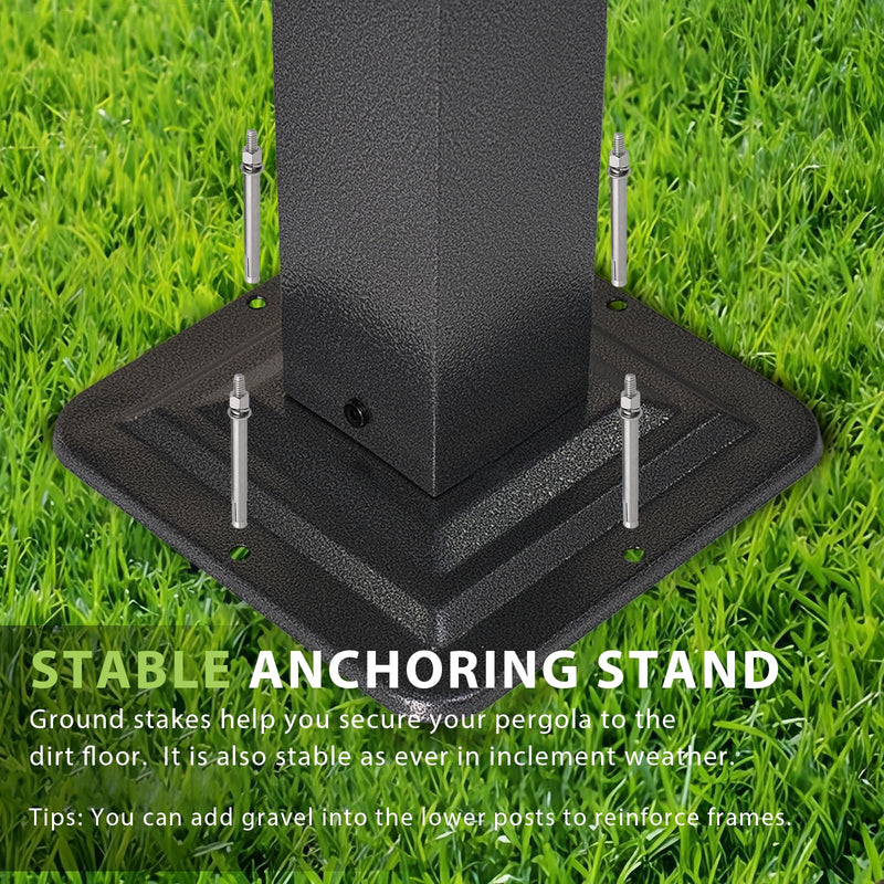 Aoxun 10'x10' Outdoor Pergola, Retractable Adjustable Roof, Aluminum Sun Shade Canopy, Modern Metal Patio Brown Shade Cover for Garden, Backyard and Deck