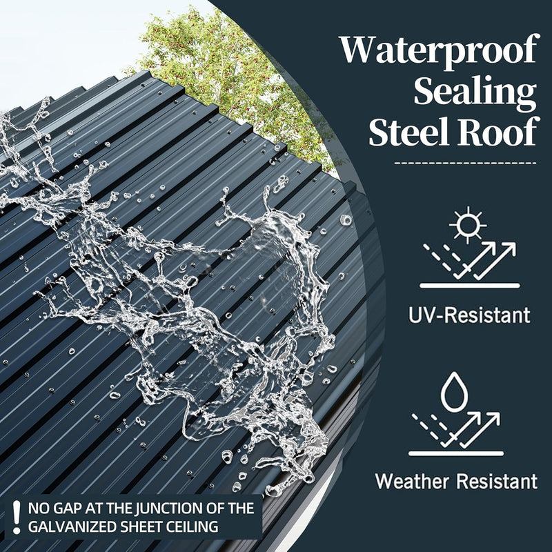 SUNLEI 12'x15'x8.5' Metal Carport, Heavy Duty Metal Carport Canopy with Galvanized Steel Roof and Frame, Permanent Garage for Pickup, Bass Boat, Trucks, Car and Tractors