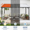 MEISSALIVVE 10' x 14' Pergola with Sloped Roof, Lean to Metal Awning for Outdoor Patio, Deck, Black