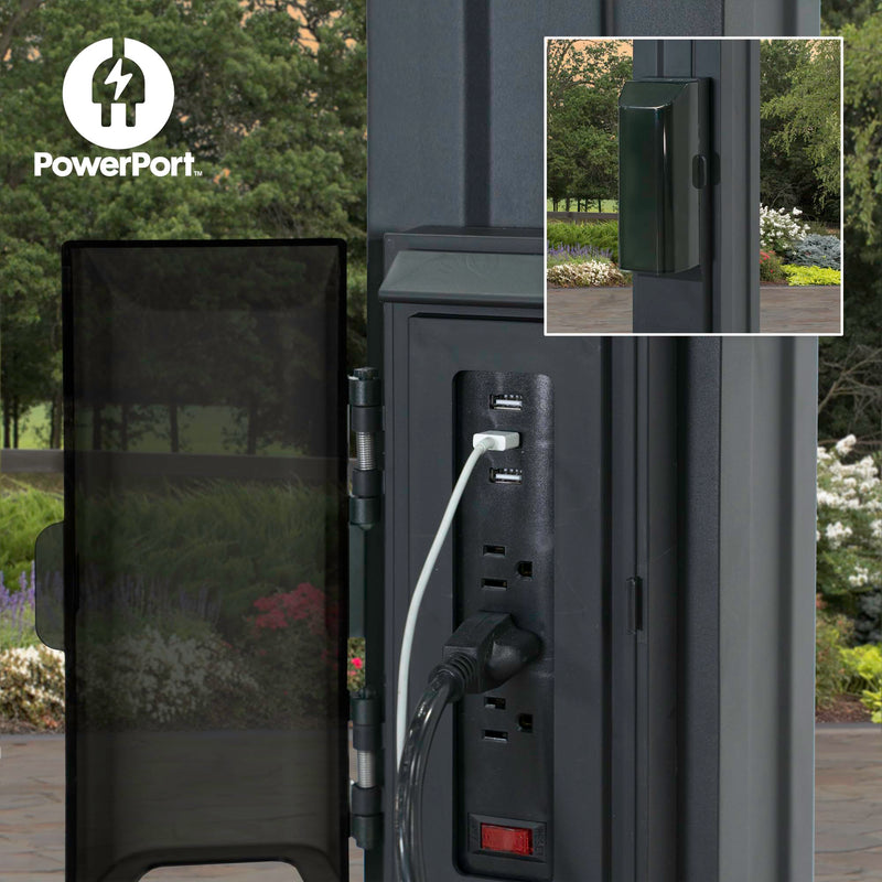 Backyard Discovery Stratford 12' x 10' Traditional Galvanized Steel Pergola Kit with Shade Sail Canopy, Powder-Coated Finish, All-Season Durability, High-Wind Rating for Outdoor Patio, Deck, Garden