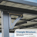 COBANA 10' x 14' Large Gazebo, Hardtop Wall Mounted Lean to Gazebo Pergola with Metal Roof for Patio, Deck, Backyard