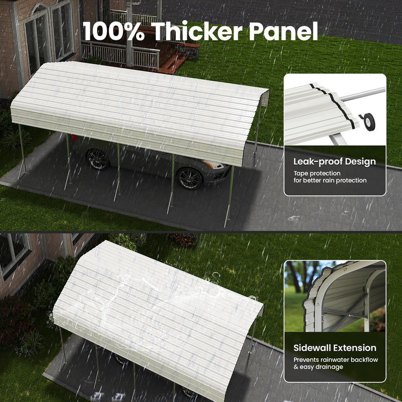 12x20 Carport, Heavy Duty Metal Car Port, All-Weather Protection, Easy Assembly for Cars, Trucks, Boats, Tractors, and Outdoor Storage