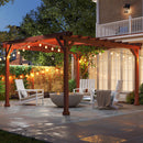 Outsunny 11' x 12.5' Outdoor Pergola, Wood Pergola Gazebo Grape Trellis with Stable Structure for Climbing Plant Support, Patio, Deck, Backyard, Lawn