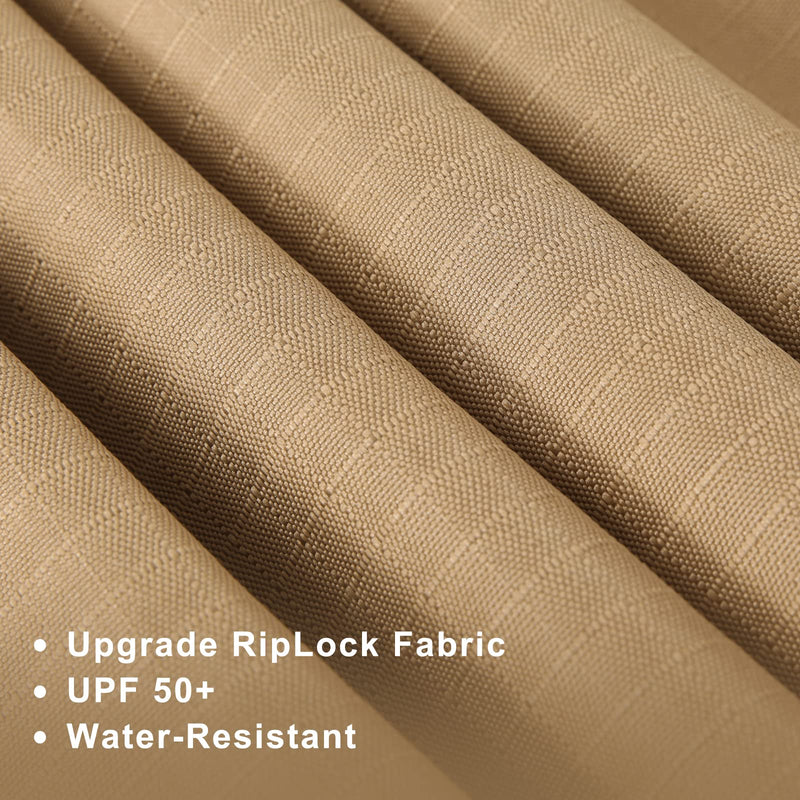 MASTERCANOPY 10' X 12' Outdoor Retractable Pergola with Sun Shade Canopy Patio Metal Garden Pergola,Beige