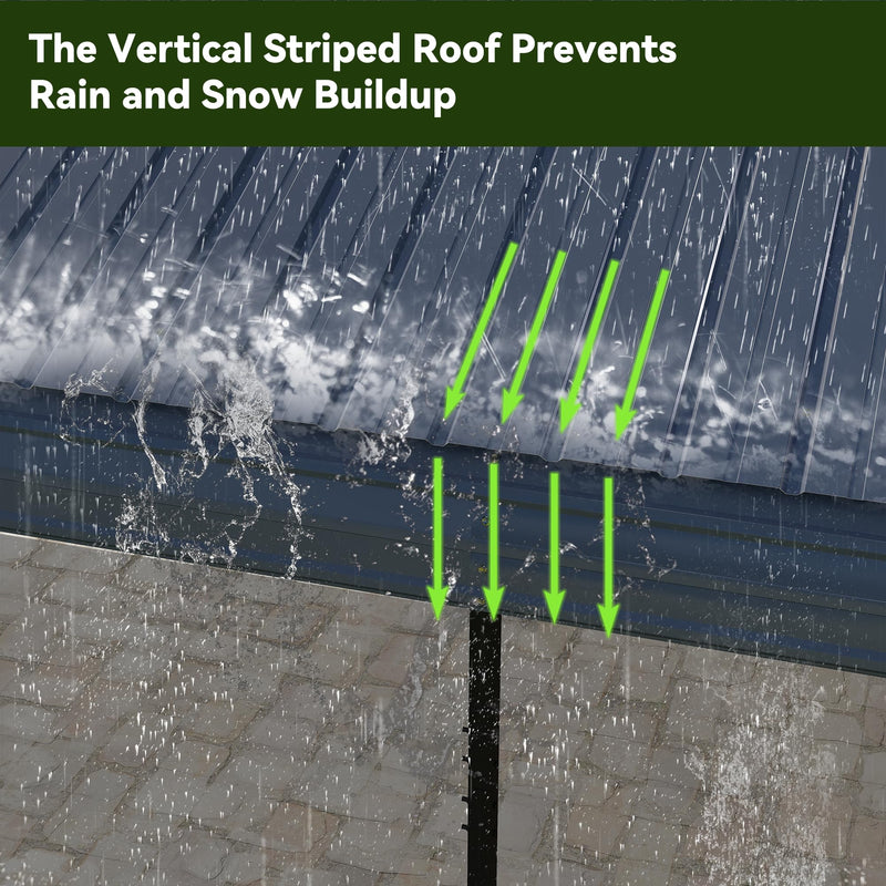 GRAVFORCE 12x20 FT Metal Carport, Heavy Duty Carports Canopy with Galvanized Steel Frame and Roof, Outdoor Garage Car Shed for Pickup, Boat, Cars and Tractors