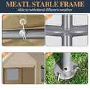 Shintenchi Carport 12' x 20' Heavy Duty Portable Garage, Car Port Canopy with Side-Opening Removable Door & Roll-Up Windows, Car Canopy for Truck,Car,Boat,Motorcycle,Khaki