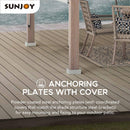 Sunjoy Outdoor Pergola 12 x 14 ft. with Adjustable Sun Shade Canopy for Backyard and Garden Shade, Patio Modern White Steel Frame Grape Trellis Pergolas, Light Gray by SummerCove