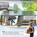 AirWire 10x16 FT Gazebo Pergola Awnings for Patio with Hardtop Gazebos on Clearance Patio Covers for Shade and Rain, Lean to Gazebo Sunroom Patio Canopy Outdoor Pergolas for Patios,Decks,Backyard