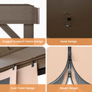 WKM 10x14 FT Hardtop Gazebo with Heavy Duty Galvanized Steel Double Roof, Aluminum Frame Permanent Pavilion with Curtains and Netting, Outside Canopy Gazebo for Patio, Deck and Backyard,Brown