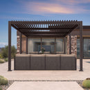 PURPLE LEAF 11' x 21' Louvered Pergola Outdoor Adjustable Louvre Shade Modern Patio Aluminum Pergola with Retractable Roof for Deck Backyard Garden Hardtop Gazebo