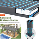 VIWAT Aluminum 10x20 FT Louvered Pergola, Outdoor Pergola with Adjustable Louvered Roof Outdoor Patio Shade Cover, Waterproof & Rustproof Aluminum Gazebo for Backyard and Garden, Gray