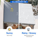 Domi 8x10FT Lean to Gazebo, Outdoor Hardtop Wall Mounted Gazebo with Sloping Galvanized Steel Roof, Upgraded Heavy Duty Mounted Shelter with Drainage System for Deck, Porch, Backyard