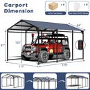 Carport Canopy 10x15 Heavy Duty,Metal Carport with Reinforced Structrure and Base,Outdoor Garage Car Shelter Frame for Pickup, Boat, Car and Tractors，Black
