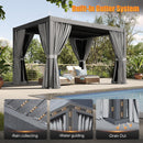 Jolydale Louvered Pergola 10' x 12' Outdoor Aluminum Pergola with Adjustable Top for Decks, Gardens and Backyards, Gray