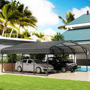 EBE 20' x 20' Metal Carport, Outdoor Heavy Duty Carport with Galvanized Steel Roof and Enhanced Metal Frame Structure, Garage Car Shelter Shade for SUV Trucks and Boats