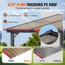 VEVOR Lean to Gazebo for Patio, 10' x 14' Hard Top Gazebo with Aluminum Frame, Wall Mounted & Freestanding Pergola, UV Resistant Polycarbonate Roof, Outdoor Patio Awnings for Deck, Garden and Backyard