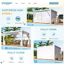 EROMMY 10x10FT Louvered Pergola Outdoor Sun Shade Shelter with Aluminum Frame and Adjustable Metal Rainproof Roof for Garden & Patio, Curtains and Netting Included, White