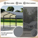 COSIEST 10'x20' Carport with Galvanized Steel Roof, Heavy Duty Metal Carport Canopy, Outdoor Garage Car Shelter Shade for Car, Boats and Truck