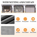 GARTOO 10’ x 10’ Gazebo for Patio - Aluminum Lean to Gazebos Pergola with Sloping Roof, Outdoor Wall-Mounted Canopy Awnings to House for Patio, Garden, Lawn, Backyard Deck