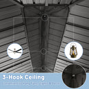 SHPAI 14’ x 24’ Outdoor Hardtop Gazebo with Gutters, Permanent Metal Hard Top Gazebo, Double Roof Galvanized Heavy Duty with Curtains and Netting for Backyard, Patio, Deck, Hot Tub, Grey