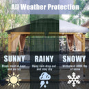 CHARMELEON 10'x12' Wood Gazebo,Patio Cedar Wood Gazebo with Mosquito Netting and Curtains, Galvanized Steel Hardtop Pavilion for Outdoor, Garden, Deck