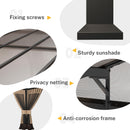 RTDTD 10' x 28' Gazebo，Hard Top Lean to Gazebo Wall Mount Heavy Hardtop Gazebos Outdoor Pergola with Curtains and Netting for Patio Garden Lawn Backyard Deck (Brown)