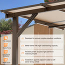 Crownland 10'x14' Outdoor Gazebo Hardtop, Wall-Mounted Lean-to Gazebo with Dewatering Hole, Large Outdoor Pergola Awning, Waterproof for Deck, Backyard, Garden, Porch