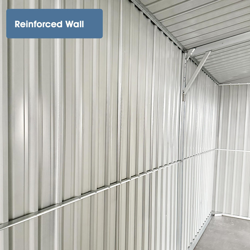 Dark Grey Outdoor Storage shed 20x10 feet, Outdoor carport, Metal Garden shed, Backyard Utility Room Building, with 2 Doors and 4 Ventilation Openings